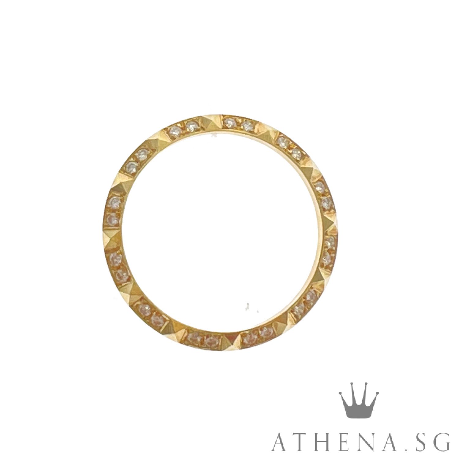 18K YG LADIES SIZE DIAMOND BEZEL 3.08G (26MM) - Image 3