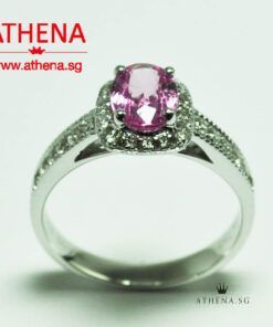 Alternative view of 18K WG PINK SAPPHIRE RING WITH DIAMOND D28-0.10CTS 2.72G (WITH CERT)