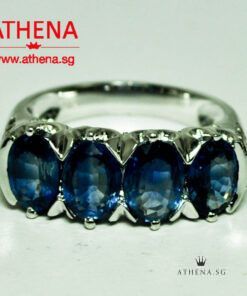 Alternative view of 18K WG BLUE SAPPHIRE RING WITH DIAMOND D18-0.50CTS 6.25G (UNHEATED) (WITH CERT) (SIZE 15)