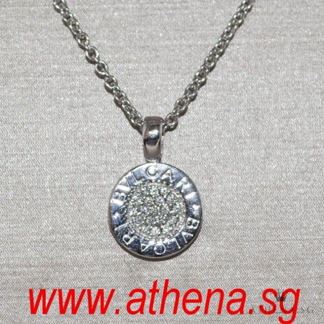 18K WG BVLGARI PAVE DIAMOND NECKLACE 10.26G
