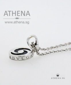 Alternative view of 18K WG BVLGARI OPTICAL ONYX NECKLACE 9.64G