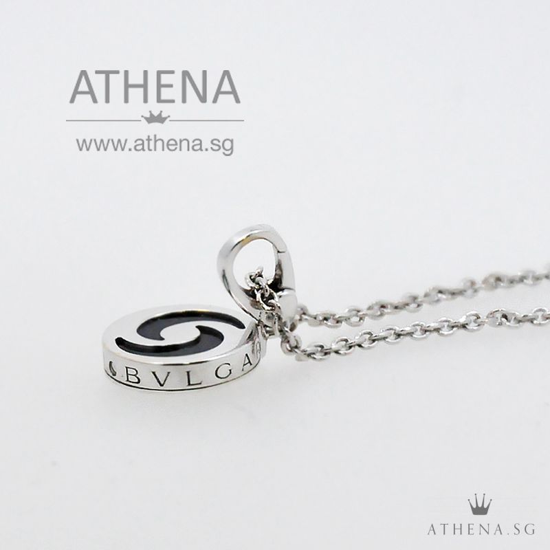 18K WG BVLGARI OPTICAL ONYX NECKLACE 9.64G - Image 2