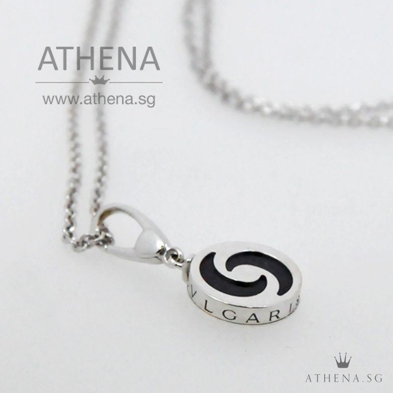 18K WG BVLGARI OPTICAL ONYX NECKLACE 9.64G - Image 3