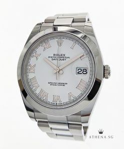 UNWORN !!! ROLEX MENS OYSTER PERPETUAL DATEJUST 41 "AN" SERIES "WHITE ROMAN DIAL" WITH BOX & CERT 126300 (UNDER AGENT WARRANTY)