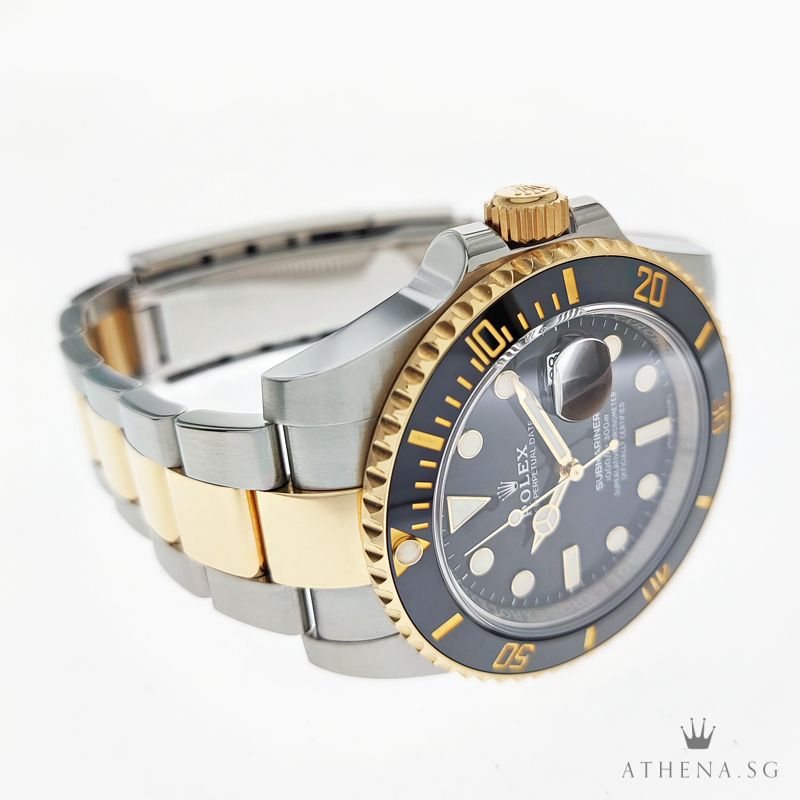 ROLEX YELLOW ROLESOR OYSTER PERPETUAL SUBMARINER DATE CERAMIC "AN" SERIES "BLACK DIAL" WITH BOX & CERT 116613LN (STILL UNDER AGENT WARRANTY) - Image 2