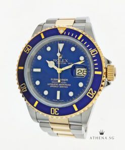 ROLEX "HALF-GOLD" OYSTER PERPETUAL SUBMARINER DATE "F" SERIES "BLUE DIAL" 16613