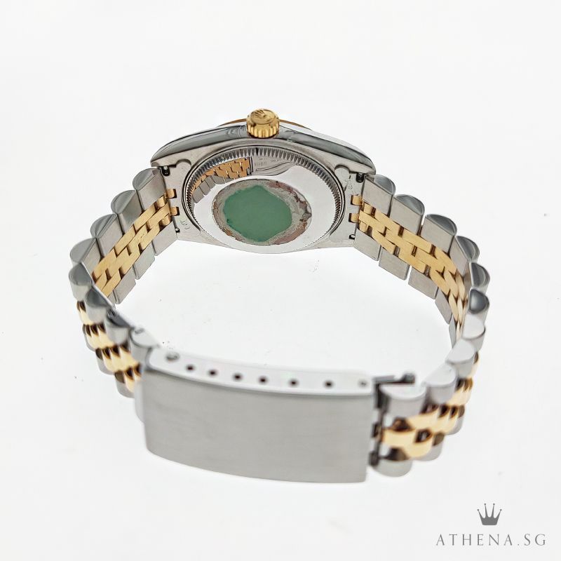 ROLEX "HALF-GOLD" MID-SIZE OYSTER PERPETUAL DATEJUST "S" SERIES "WHITE ROMAN DIAL" 68273 - Image 3