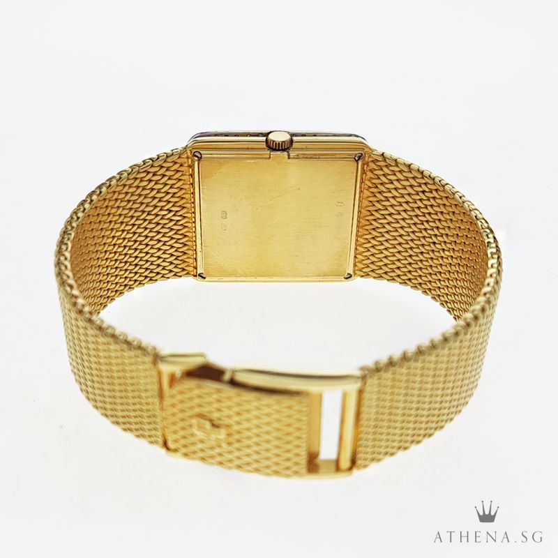 VINTAGE 18K YELLOW GOLD AUDEMARS PIGUET MANUAL WINDING "CHAMPAGNE DIAL" WITH CUSTOMIZE WHITE GOLD DIAMOND BEZEL - Image 3