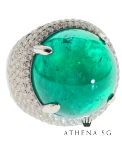 Alternative view of 18K WG NATURAL EMERALD RING WITH DIAMOND 26.96G (WITH CERT) (EMERALD 37.06CTS DIAMOND APPROX. 3.93CTS) (SIZE 21)