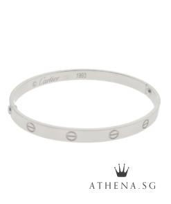 18K WG CARTIER LOVE BANGLE 41.03G [SIZE 21] [WITH SVC CERT]