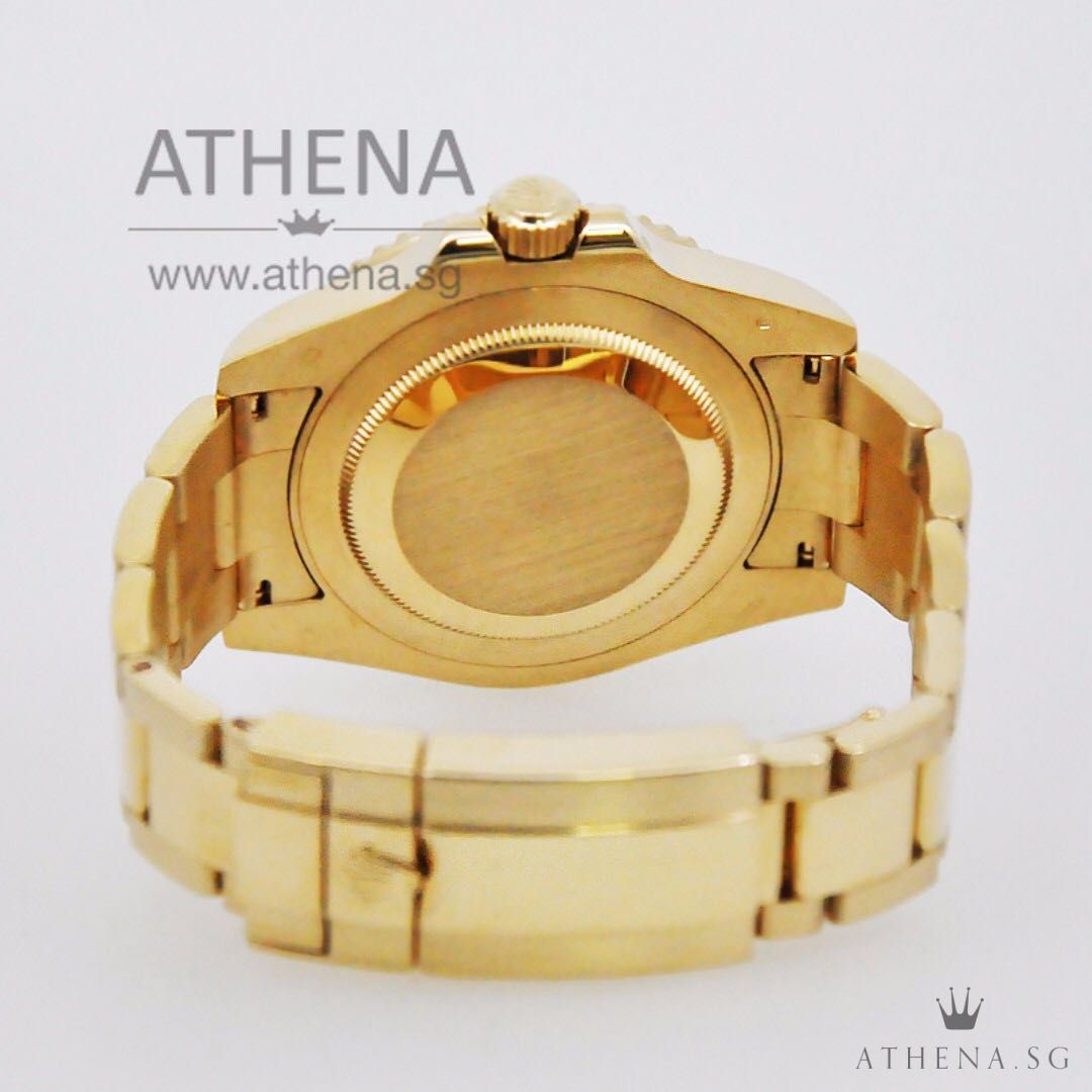 ROLEX 18K YELLOW GOLD GMT MASTER II CERAMIC "Z" SERIES "GREEN DIAL" WITH BOX & CERT 116718LN - Image 2