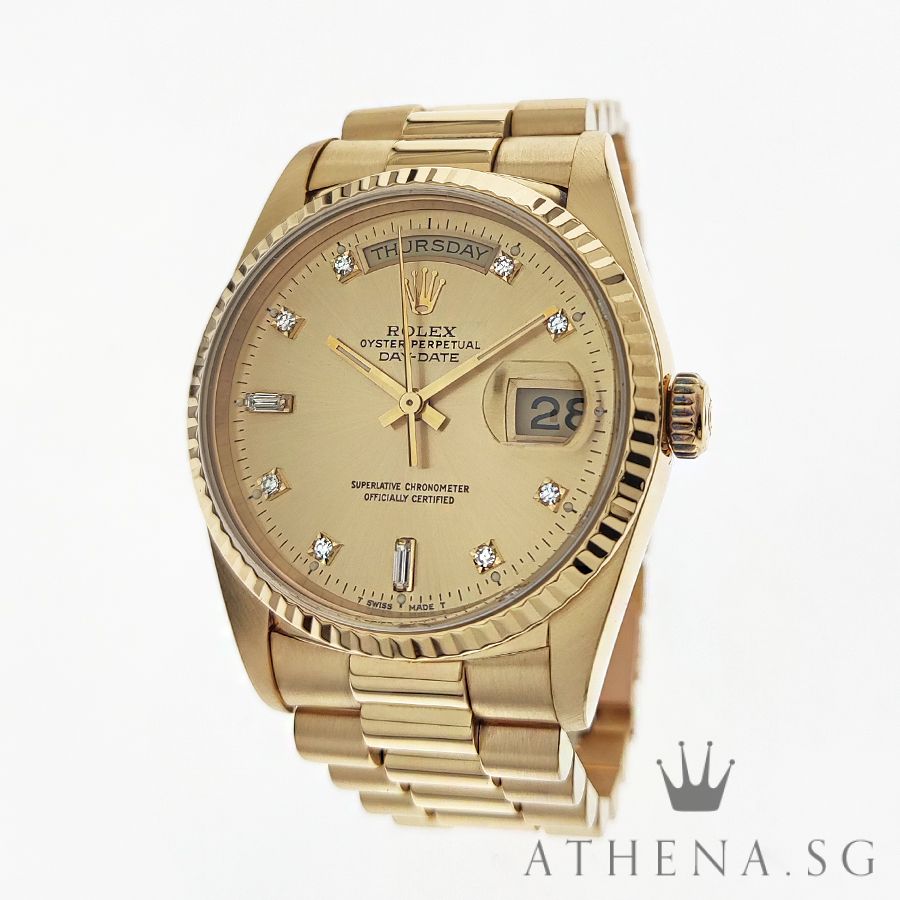 ROLEX 18K YELLOW GOLD OYSTER PERPETUAL DAY-DATE 