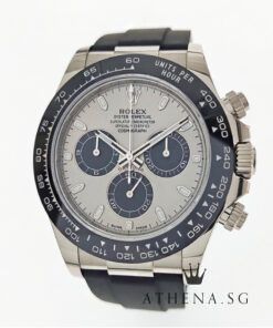 18K WHITE GOLD ROLEX COSMOGRAPH DAYTONA OYSTERFLEX "AN" SERIES "SILVER PANDA DIAL" WITH BOX & CERT 116519LN (STILL UNDER AGENT WARRANTY)