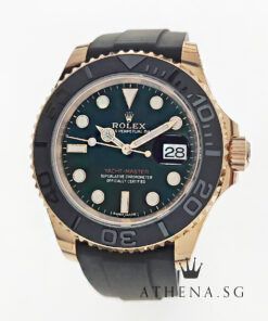 LIKE NEW !!! 18K EVEROSE GOLD OYSTER PERPETUAL DATE YACHT MASTER 40 "AN" SERIES " INTENSE BLACK DIAL" WITH BOX & CERT 116655 (STILL UNDER AGENT WARRANTY)