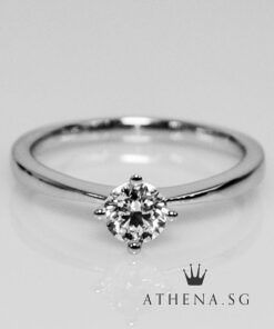 Alternative view of 18K WG SOLITAIRE DIAMOND RING D1-0.385CT 2.51G (SIZE 13) (FROM DESTINEE WITH LASER INSCRIPT)