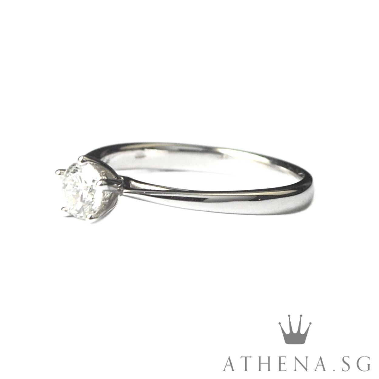 18K/W DIAMOND RING D1-0.38CTS (E/VS1) 2.58G (SIZE 14) (WITH GIA LASER INSCRIPT & GIA REPORT) - Image 3