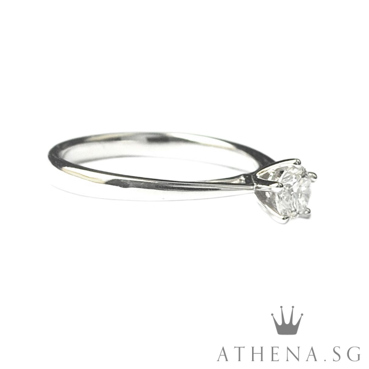 18K/W DIAMOND RING D1-0.38CTS (E/VS1) 2.58G (SIZE 14) (WITH GIA LASER INSCRIPT & GIA REPORT) - Image 4