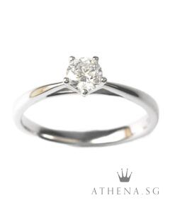 Alternative view of 18K/W DIAMOND RING D1-0.38CTS (E/VS1) 2.58G (SIZE 14) (WITH GIA LASER INSCRIPT & GIA REPORT)