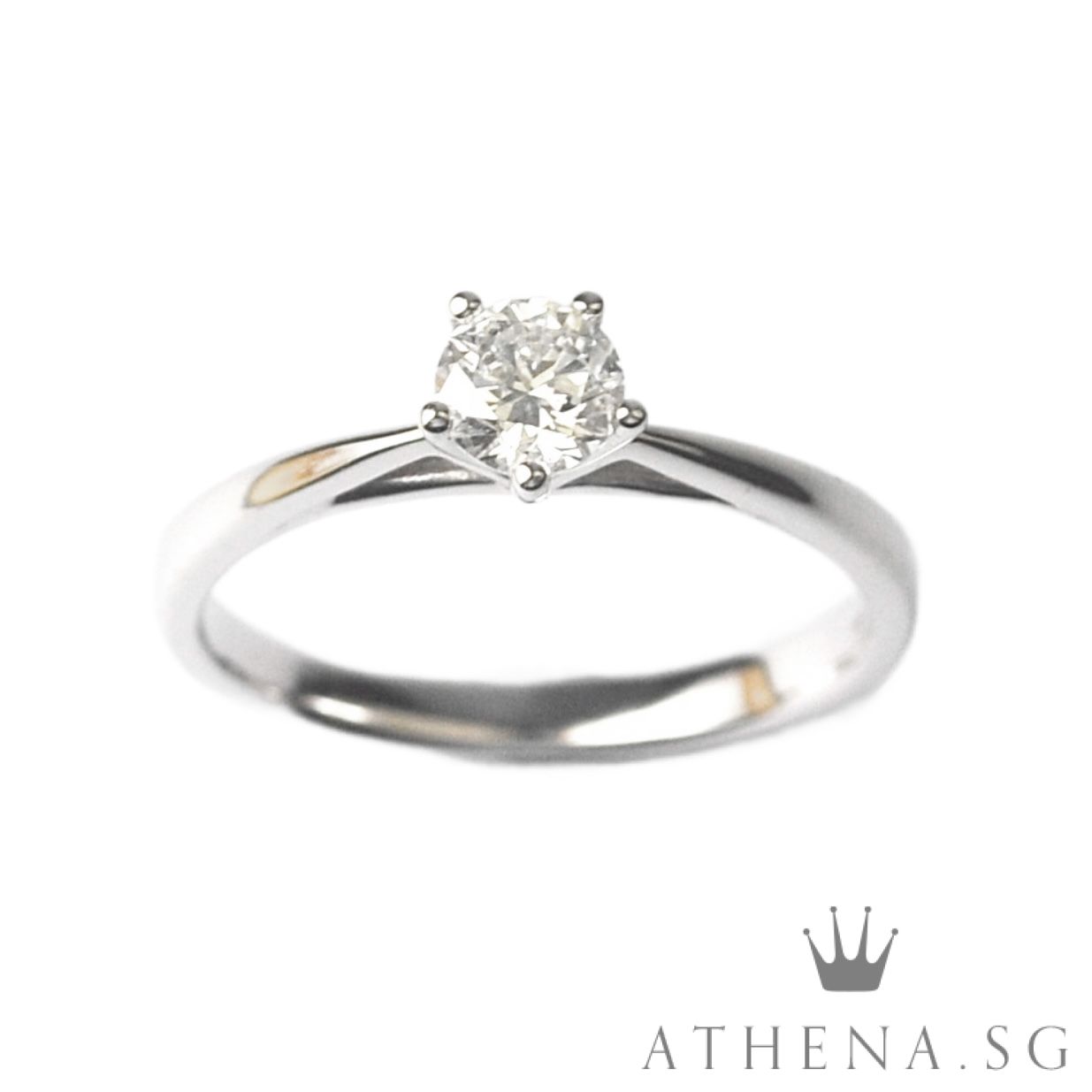 18K/W DIAMOND RING D1-0.38CTS (E/VS1) 2.58G (SIZE 14) (WITH GIA LASER INSCRIPT & GIA REPORT) - Image 2