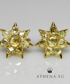 Alternative view of 18K YG ANTIQUE DESIGN INTAN EARSTUD 3.95G