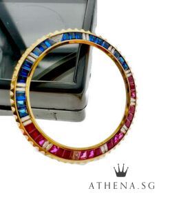 Alternative view of 18K YELLOW GOLD SARU BEZEL FOR ROLEX GMT MASTER II 116713 116718