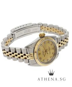 Alternative view of ROLEX "HALF-GOLD" OYSTER PERPETUAL LADIES DATEJUST 26 "S" SERIES "CHAMPAGNE DIAMOND DIAL" 67193