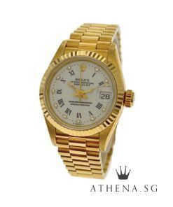 ROLEX 18K YELLOW GOLD ROLEX LADIES DATEJUST "N" SERIES "WHITE DIAMOND DIAL" 69178