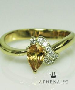 Alternative view of 20K YG YELLOW SAPPHIRE (1.00CTS) RING WITH DIAMOND D8-0.12CTS 4.71G (SIZE 19.5) (WITH CERT)