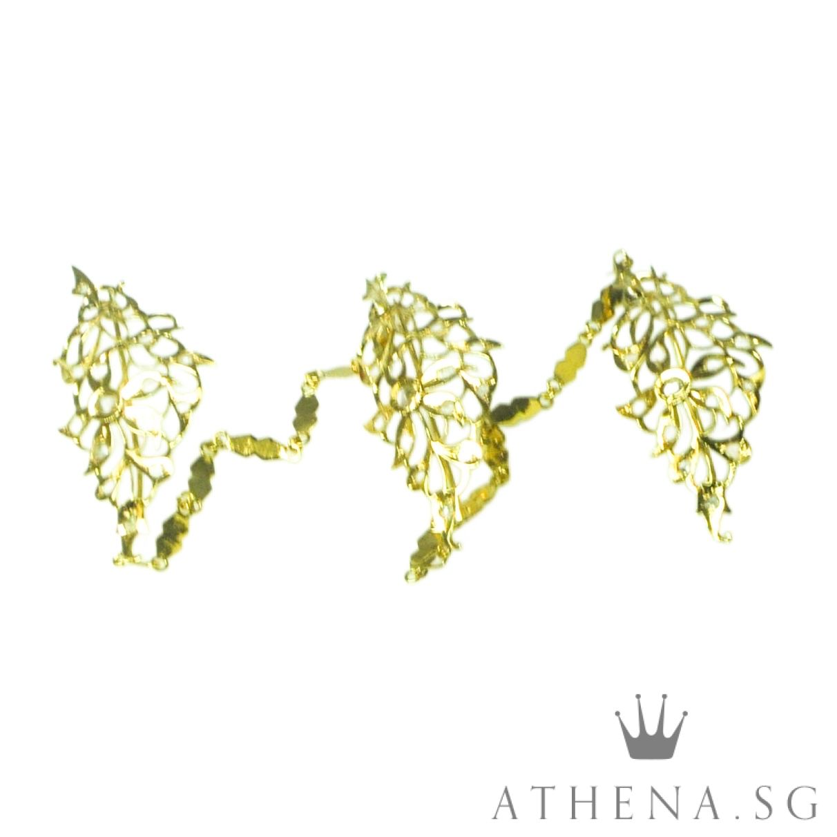 18K YG ANTIQUE DESIGN INTAN KERONSONG/ BROOCH 7.45G - Image 6