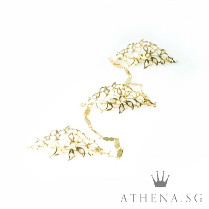 18K YG ANTIQUE DESIGN INTAN KERONSONG/ BROOCH 7.45G - Image 5