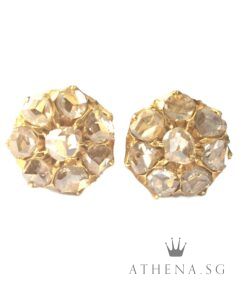 18K Y/G ANTIQUE DESIGN INTAN EARSTUD 3.94G