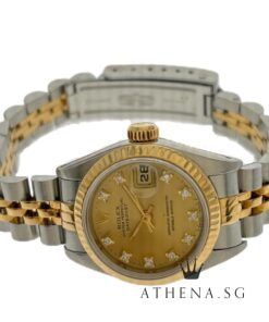 Alternative view of ROLEX "HALF-GOLD" OYSTER PERPETUAL LADIES DATEJUST "S" SERIES "CHAMPAGNE DIAMOND DIAL" 69173