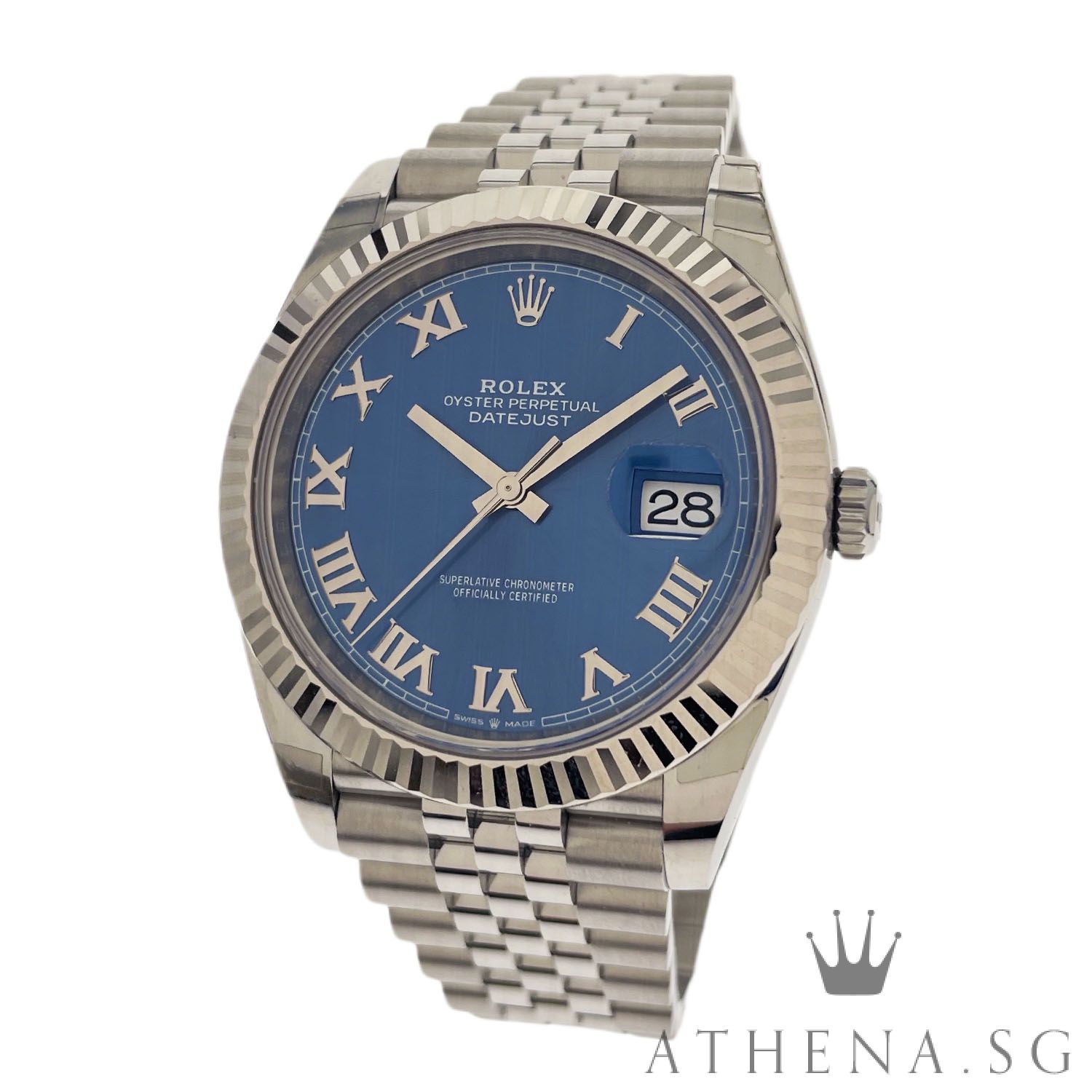 UNWORN!! ROLEX MENS OYSTER PERPETUAL DATEJUST 41 "AN" SERIES "BLUE ROMAN DIAL" WITH BOX & CERT DATED 03/2025 (STILL UNDER AGENT WARRANTY ) 126334