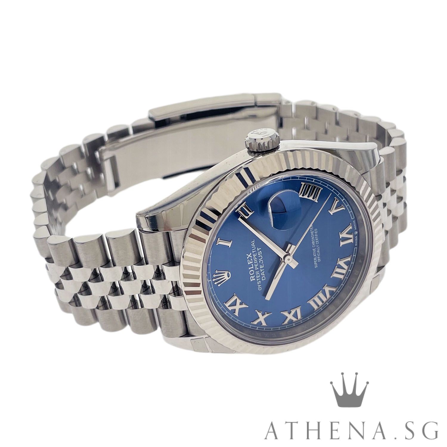 UNWORN!! ROLEX MENS OYSTER PERPETUAL DATEJUST 41 "AN" SERIES "BLUE ROMAN DIAL" WITH BOX & CERT DATED 03/2025 (STILL UNDER AGENT WARRANTY ) 126334 - Image 2