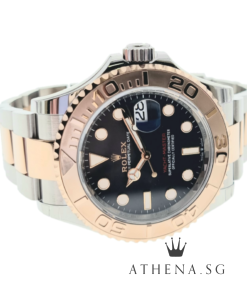 Alternative view of UNWORN!! ROLEX EVEROSE ROLESOR MEN OYSTER PERPETUAL DATE YACHT MASTER 40 "BLACK DIAL" WITH BOX & CERT DATED 05/2023 (STILL UNDER AGENT WARRANTY) 126621