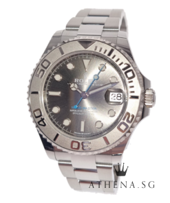 UNWORN!! ROLEX ROLESIUM MID-SIZE 37MM OYSTER PERPETUAL DATE YACHT-MASTER "AN" SERIES "SLATE DIAL" WITH BOX & CERT DATED 09/2024 (STILL UNDER AGENT WARRANTY) 268622