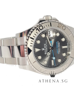 Alternative view of UNWORN!! ROLEX ROLESIUM MID-SIZE 37MM OYSTER PERPETUAL DATE YACHT-MASTER "AN" SERIES "SLATE DIAL" WITH BOX & CERT DATED 09/2024 (STILL UNDER AGENT WARRANTY) 268622