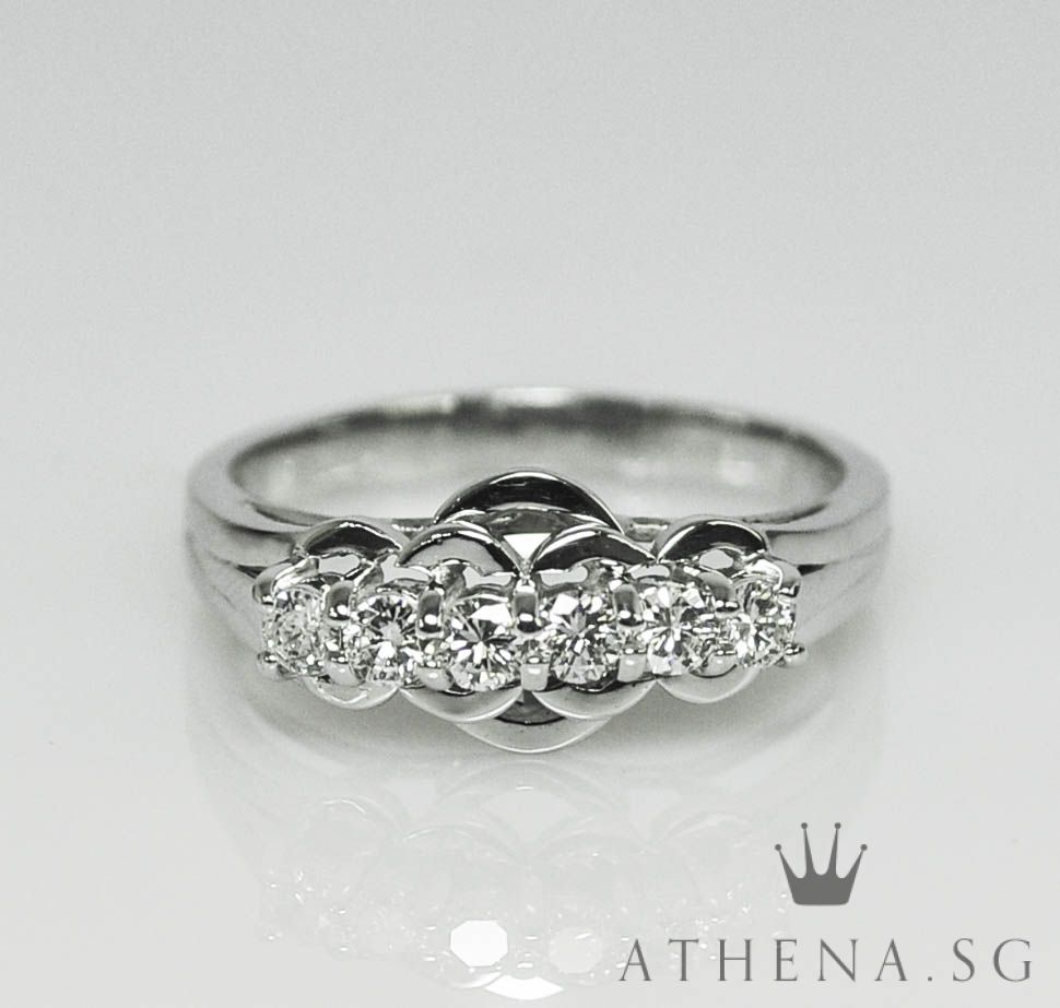 18K WG DIAMOND RING D6-0.30CTS 3.38G (SIZE 15) - Image 2