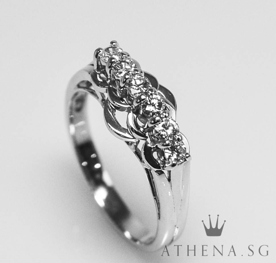 18K WG DIAMOND RING D6-0.30CTS 3.38G (SIZE 15) - Image 4