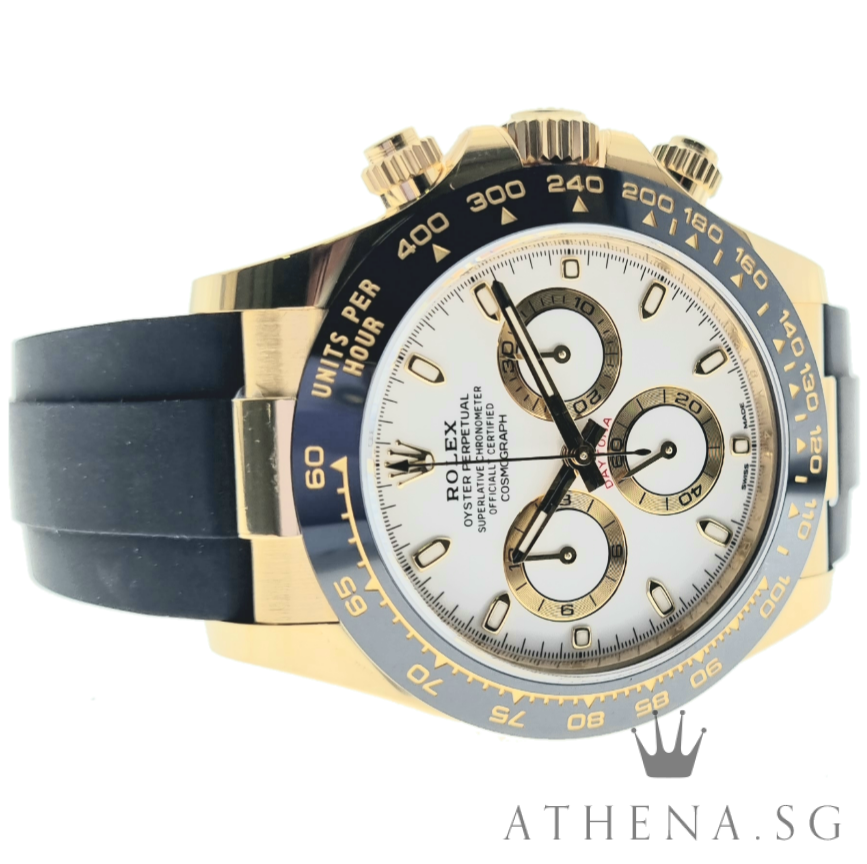 UNWORN!! ROLEX 18K YELLOW GOLD COSMOGRAPH DAYTONA OYSTERFLEX "AN" SERIES "WHITE INDEX DIAL" WITH BOX & CERT DATED 03/2023 (STILL UNDER AGENT WARRANTY) 116518LN - Image 2