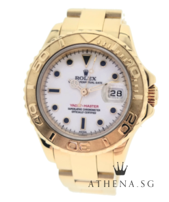 18K YELLOW GOLD OYSTER PERPETUAL DATE YACHT MASTER 29 "P" SERIES "WHITE DIAL" (WATCH ONLY) 169628