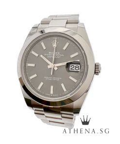 UNWORN!! ROLEX MENS OYSTER PERPETUAL DATEJUST 41 "AN" SERIES "GREY INDEX DIAL" WITH BOX & CERT DATED 04/2021 (STILL UNDER AGENT WARRANTY) 126300