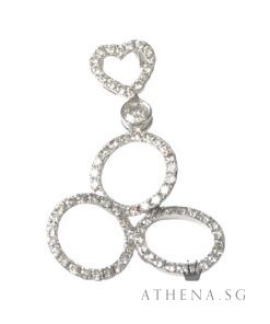 18K/W DIAMOND PENDANT D1-0.11CTS D73-0.90CTS 2.46G [NETT $688.00]