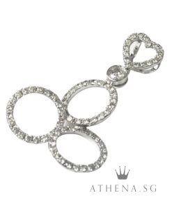 Alternative view of 18K/W DIAMOND PENDANT D1-0.11CTS D73-0.90CTS 2.46G [NETT $688.00]