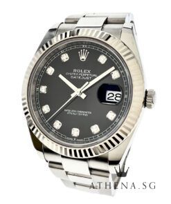 ROLEX MENS OYSTER PERPETUAL DATEJUST 41 "AN" SERIES "SLATE DIAMOND DIAL" WITH BOX & CERT 126334 DATED 2019