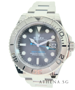 LIKE NEW !! ROLEX ROLESIUM OYSTER PERPETUAL DATE YACHT MASTER 40 "AN" SERIES "RHODIUM DIAL" WITH BOX & CERT 126622 (STILL UNDER AGENT WARRANTY) DATED 2021