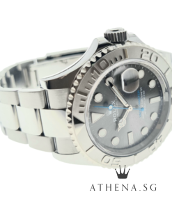 Alternative view of LIKE NEW !! ROLEX ROLESIUM OYSTER PERPETUAL DATE YACHT MASTER 40 "AN" SERIES "RHODIUM DIAL" WITH BOX & CERT 126622 (STILL UNDER AGENT WARRANTY) DATED 2021