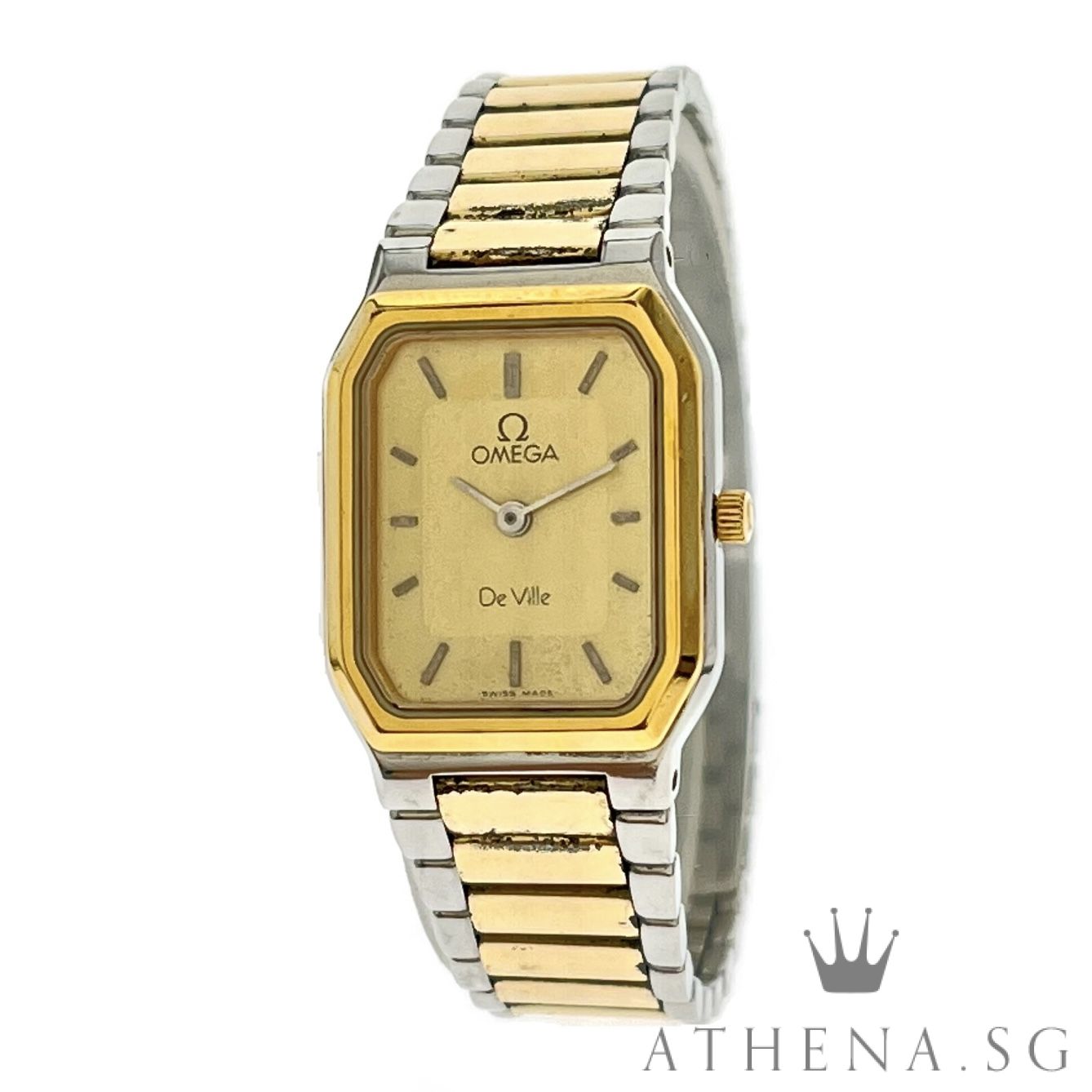 VINTAGE OMEGA LADIES DE-VILLE QUARTZ "CHAMPAGNE DIAL"