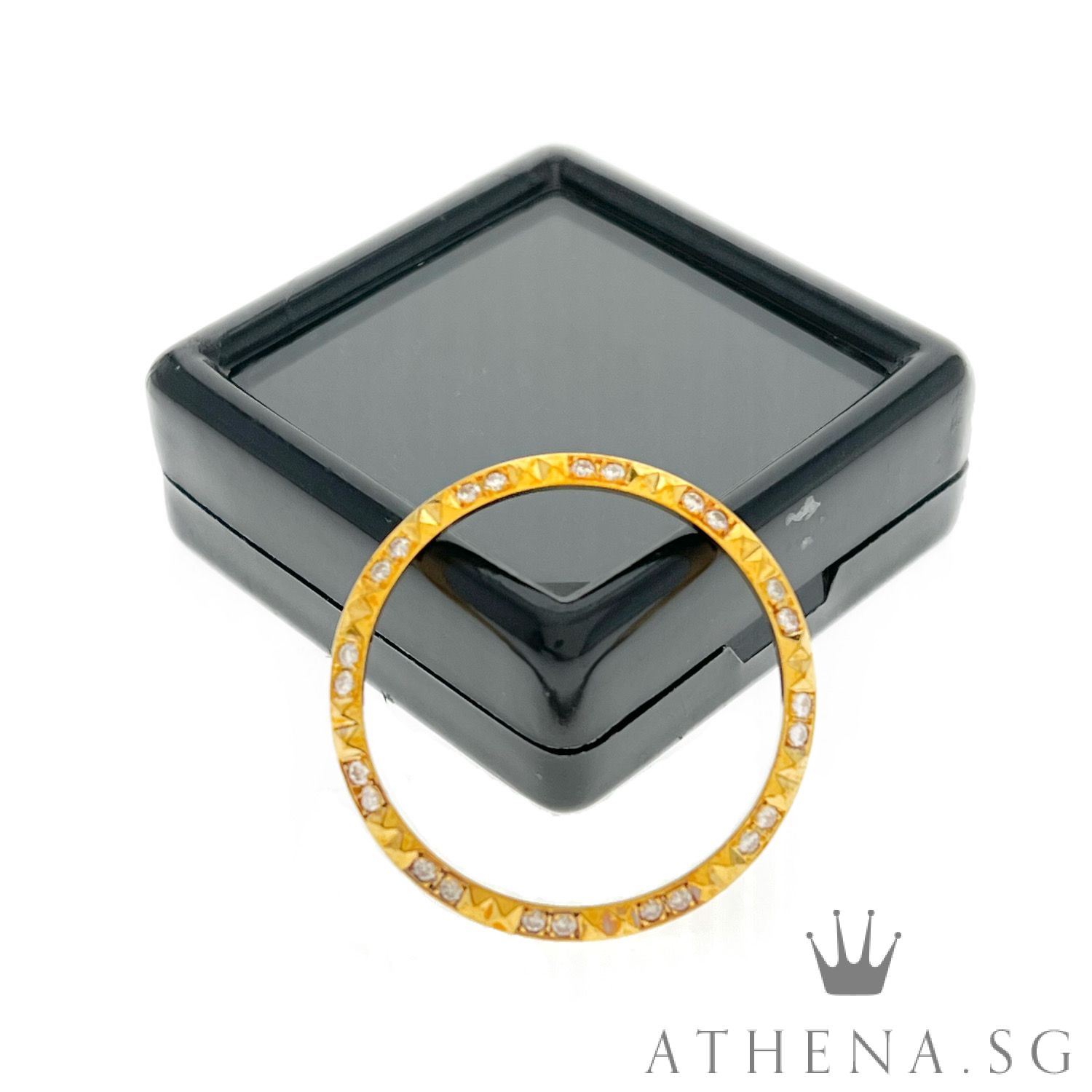 18K YELLOW GOLD MID SIZE DIAMOND BEZEL 3.72G 31MM