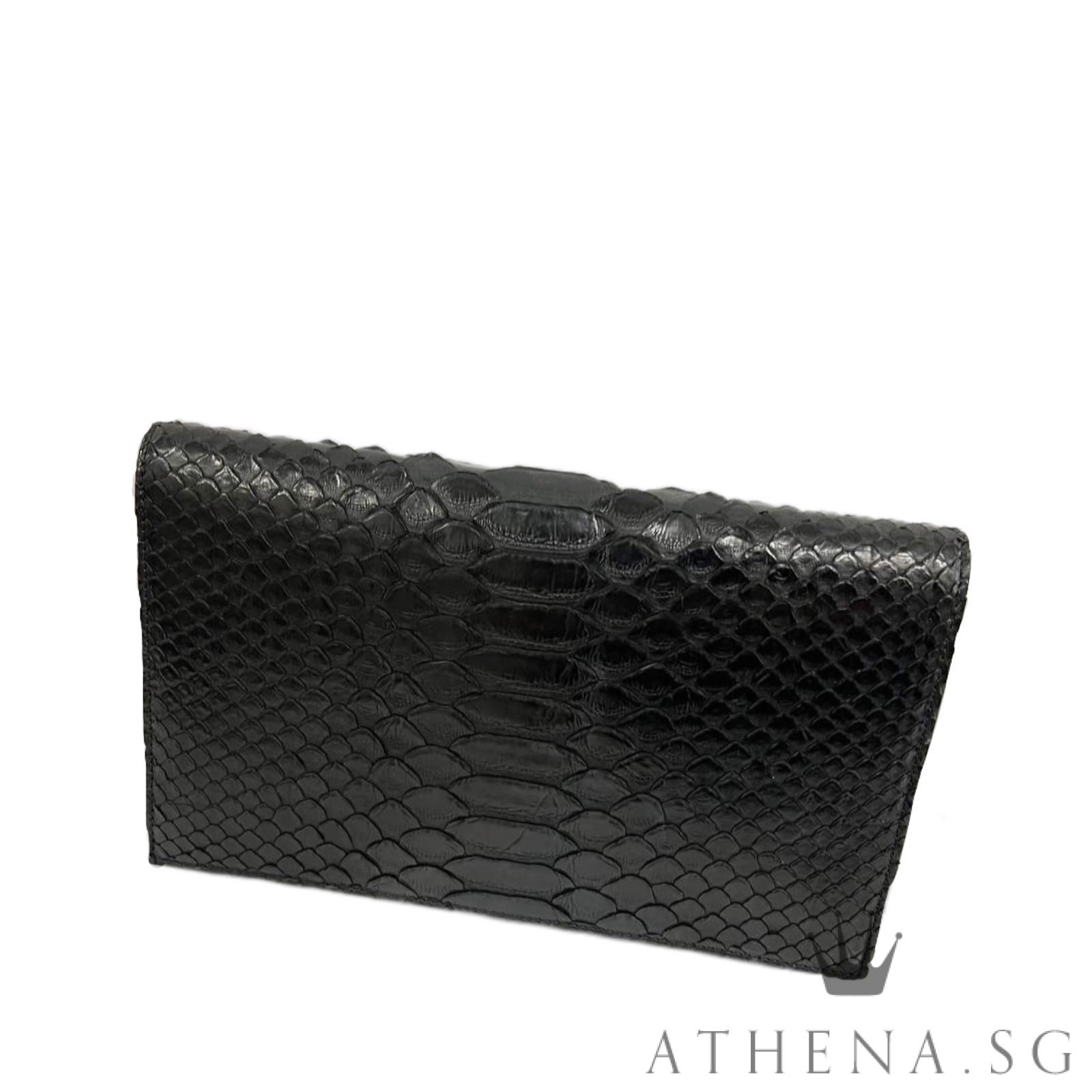 CELINE PYTHON DUAL COLOUR DIAMOND CLUTCH WALLET - Image 2